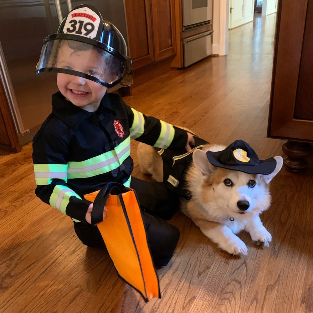 Kids (3-4T) and Dog Fireman Costume